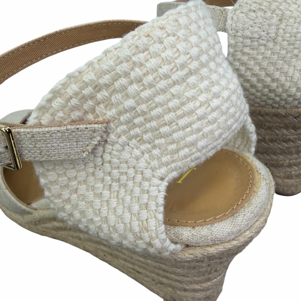 J. Crew NEW Ankle-Strap Espadrille Wedges Heels Shoes Ivory Cream Size 8 $128 - Picture 7 of 12